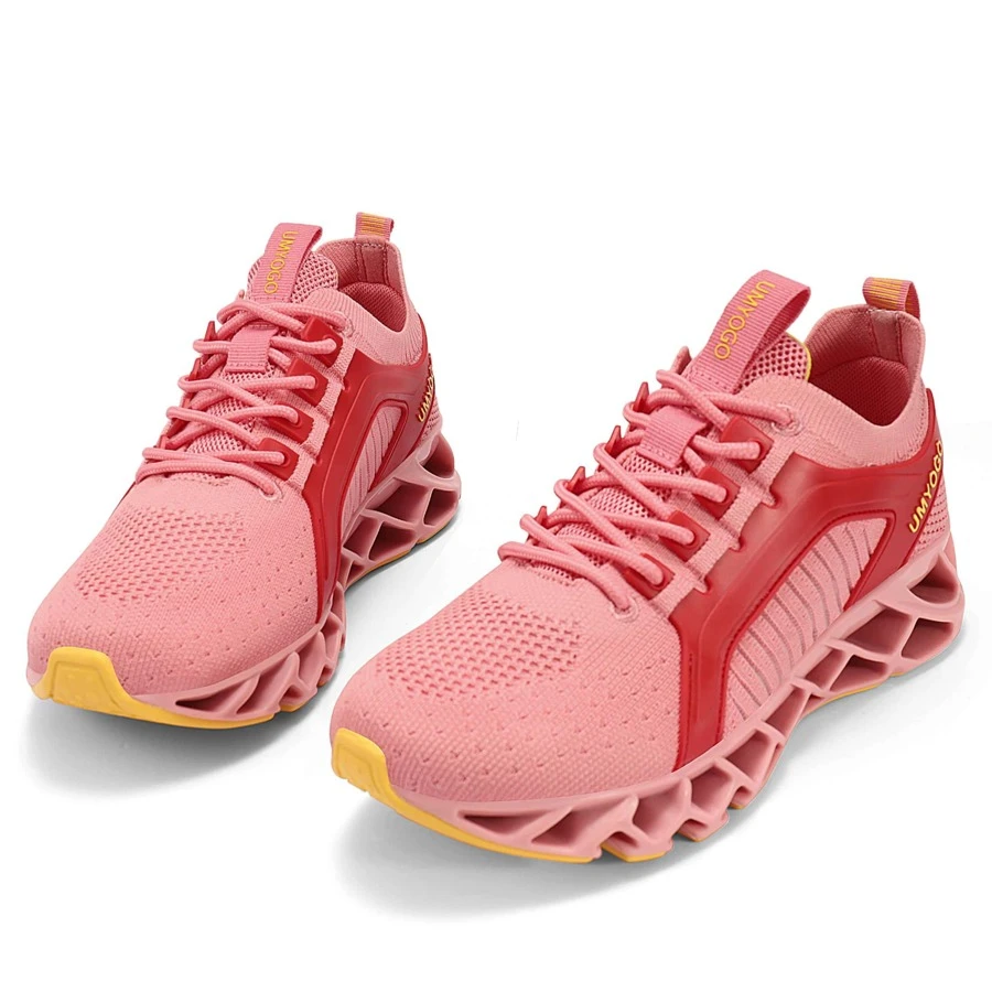APRILSPRING Fashion Women's Sneakers Breathable Mesh Running Shoes Outdoor Sports Shoes Non Slip Tennis Shoes - Hồng - Xem 1