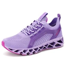 New Fashion Women's Slip on Breathable Walking Shoes Casual Sport Shoes Gym Fashion  Sneakers - Màu tím - Xem 3