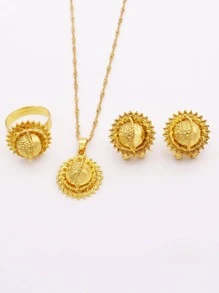 Bộ trang sức trang trí hình bầu dục - Vàng - Xem 4