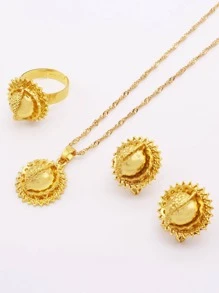 Bộ trang sức trang trí hình bầu dục - Vàng - Xem 3