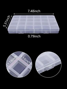 1Pc Multi-Grid Clear Plastic Organizer Box Container Craft Storage For Beads Organizer Art DIY Jewelry - Clear - View 2