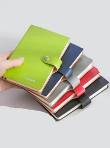 1pc PU Cover Notebook, Modern Letter Graphic Notebook For Students - Grey - View 3