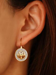 Stainless Steel Earrings 2021 Fortune Tree 3A Zirconia Crystal Fashion Charm Earrings For Women Jewelry Party Best Gifts