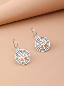 Stainless Steel Earrings 2021 Fortune Tree 3A Zirconia Crystal Fashion Charm Earrings For Women Jewelry Party Best Gifts