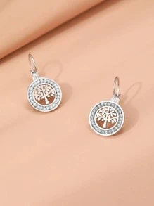 Stainless Steel Earrings 2021 Fortune Tree 3A Zirconia Crystal Fashion Charm Earrings For Women Jewelry Party Best Gifts