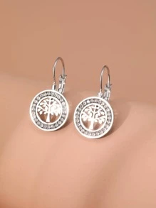 Stainless Steel Earrings 2021 Fortune Tree 3A Zirconia Crystal Fashion Charm Earrings For Women Jewelry Party Best Gifts