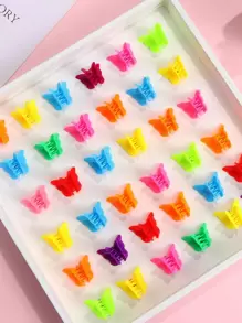 20pcs Girls' Mini Butterfly Hair Clip Cute Hair Bow Claw Clip Fashion Hair Accessories Elegant Hair Claw - Multicolor - View 3