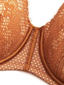 WINGSLOVE Plus Size Floral Lace Underwire Bra - Burnt Orange - View 9