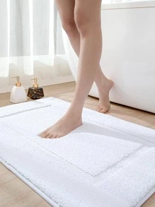 DAJIANG 1 Thảm trải sàn nhà tắm trơn màu, thảm trải sàn, thảm trải cửa, thảm trải sàn ngoài trời, thảm chùi chân, phụ kiện phòng tắm, trang trí lối vào trường học, trang trí mùa thu - trắng - Xem 2