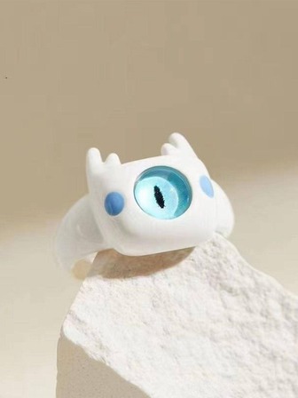 1入組可愛鋅合金卡通裝飾圓環適合女士日常裝飾