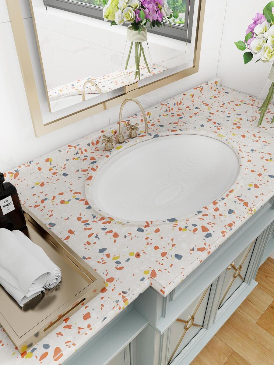 1卷水磨石圖案廚房貼紙 - 彩色 - 查看 1