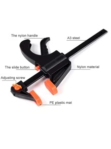 1 PC 4 Inch Gỗ Làm Việc F Dụng Cụ Kẹp Đơn Giản Bằng Nhựa Tự Làm Bằng Tay Công Cụ Cờ Lê Cho Hộ Gia Đình - Vàng - Xem 3