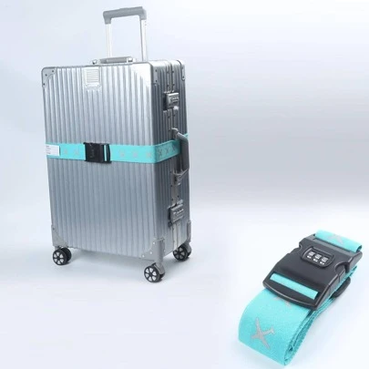 Correa de equipaje con patrón de avión de poliéster azul menta con candado con contraseña, accesorios de correa de equipaje con candado con contraseña para viajes, para mujeres y hombres, correa de equipaje, cuerda de equipaje con hebilla para viajes, vuelos, viajes de negocios, para maletas, equipaje, mochilas, bolsas de deporte, bolsas escolares, accesorios escolares
