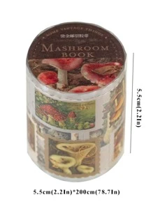 YUXIAN 1roll Mushroom Pattern Sticker, Multi-purpose Decorative Sticker For DIY Craft, Hand Account Decoration - Multicolor - View 2