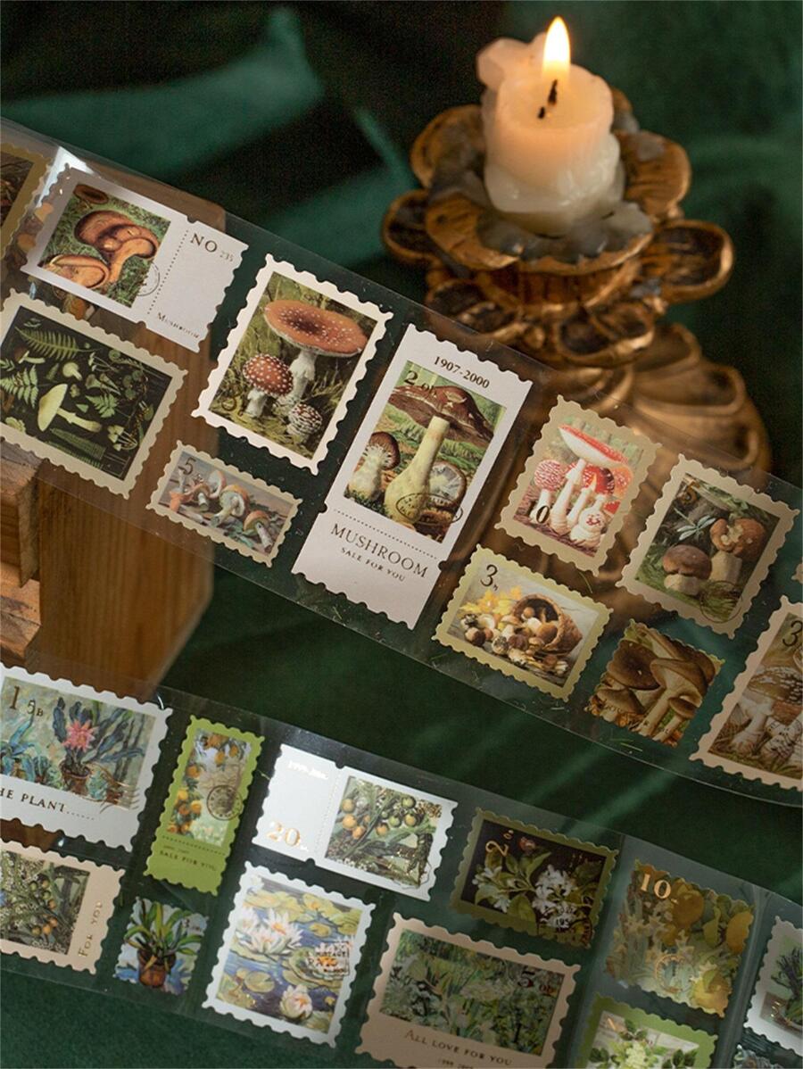 YUXIAN 1roll Mushroom Pattern Sticker, Multi-purpose Decorative Sticker For DIY Craft, Hand Account Decoration - Multicolor - View 1