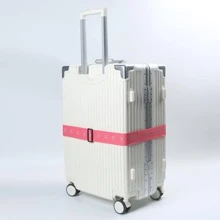 平面图案行李带涤纶带密码锁行李箱扣带行李箱带，密码锁带密码锁旅行配件，适用于女性男性行李带行李打包带行李绳带扣，适用于旅行航班商务旅行，适用于行李箱，背包，行李袋，学校包，学校配件，学校用品 - 玫瑰紅 - 查看 2