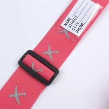 平面图案行李带涤纶带密码锁行李箱扣带行李箱带，密码锁带密码锁旅行配件，适用于女性男性行李带行李打包带行李绳带扣，适用于旅行航班商务旅行，适用于行李箱，背包，行李袋，学校包，学校配件，学校用品 - 玫瑰紅 - 查看 5