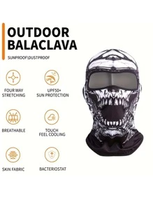 Fabulous Be Xtreme 1 件防晒透气骑行拉法帽，适合骑自行车和骑摩托车 - 黑與白 - 查看 3