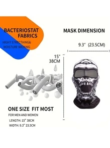 Fabulous Be Xtreme 1 件防晒透气骑行拉法帽，适合骑自行车和骑摩托车 - 黑與白 - 查看 4