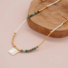 1 Boho Hình Đồ Họa Vuông Mặt Dây Chuyền Vòng Cổ Cho Nữ Trang Trí Hàng Ngày - Nhiều màu - Xem 1