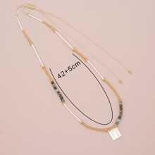 1 Boho Hình Đồ Họa Vuông Mặt Dây Chuyền Vòng Cổ Cho Nữ Trang Trí Hàng Ngày - Nhiều màu - Xem 5