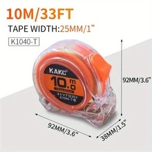 1入組捲尺16/25/33英尺碳鋼加寬捲尺可伸縮自鎖公制和英制刻度尺 - 黃色 - 查看 11