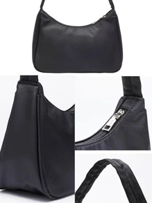 女士時尚單肩包手袋腋下包戶外旅行購物收納袋尼龍手提包女士用休閒彩妝收納手拿包