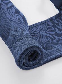 Wingslove Plus Jacquard Wireless Minimizer Bralet - Navy Blue - View 9