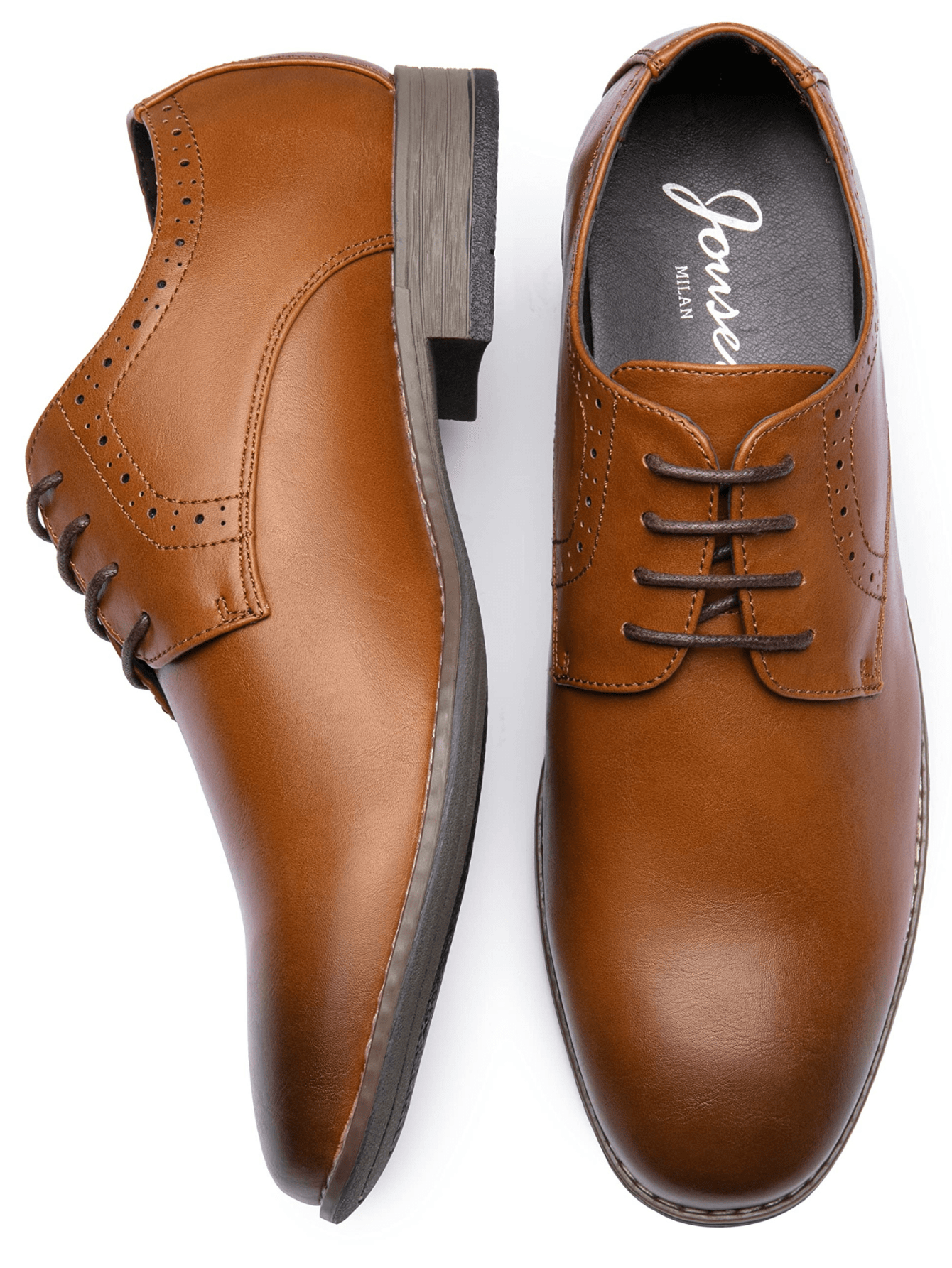 SHOESMALL Men's Oxford Plain Toe Dress Shoes Classic Formal Derby Shoes