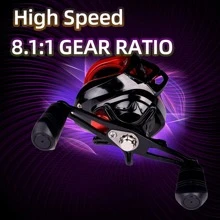 1 Máy Tính Colorblock Hợp Kim Nhôm Tốc Độ Cao 8.1/1 Tỷ Số truyền Máy Câu - màu đen - Xem 7