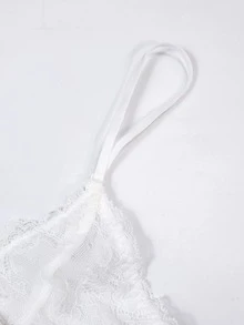 Sujetador con encaje floral - Blanco - Ver 5