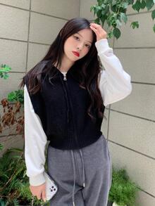 Women Sweater Vests - Black - View 4