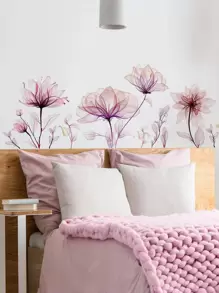 1 miếng dán tường in hoa, miếng dán tường PVC chống thấm nước hiện đại cho phòng ngủ, phòng khách, miếng dán, miếng dán tường, miếng dán vinyl trang trí nhà cửa, vật dụng trang trí mùa xuân làm mới ngôi nhà của bạn, miếng dán trang trí Rama quà tặng sinh nhật tốt nghiệp - Hồng - Xem 1