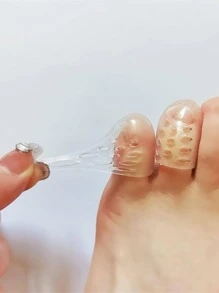 2pcs/set Silicone Toe Protector, Modern Waterproof Toe Cover For Daily Life - Clear - View 3