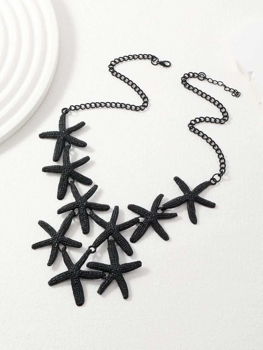 Collar con diseño de estrella de mar - Negro - Ver 1