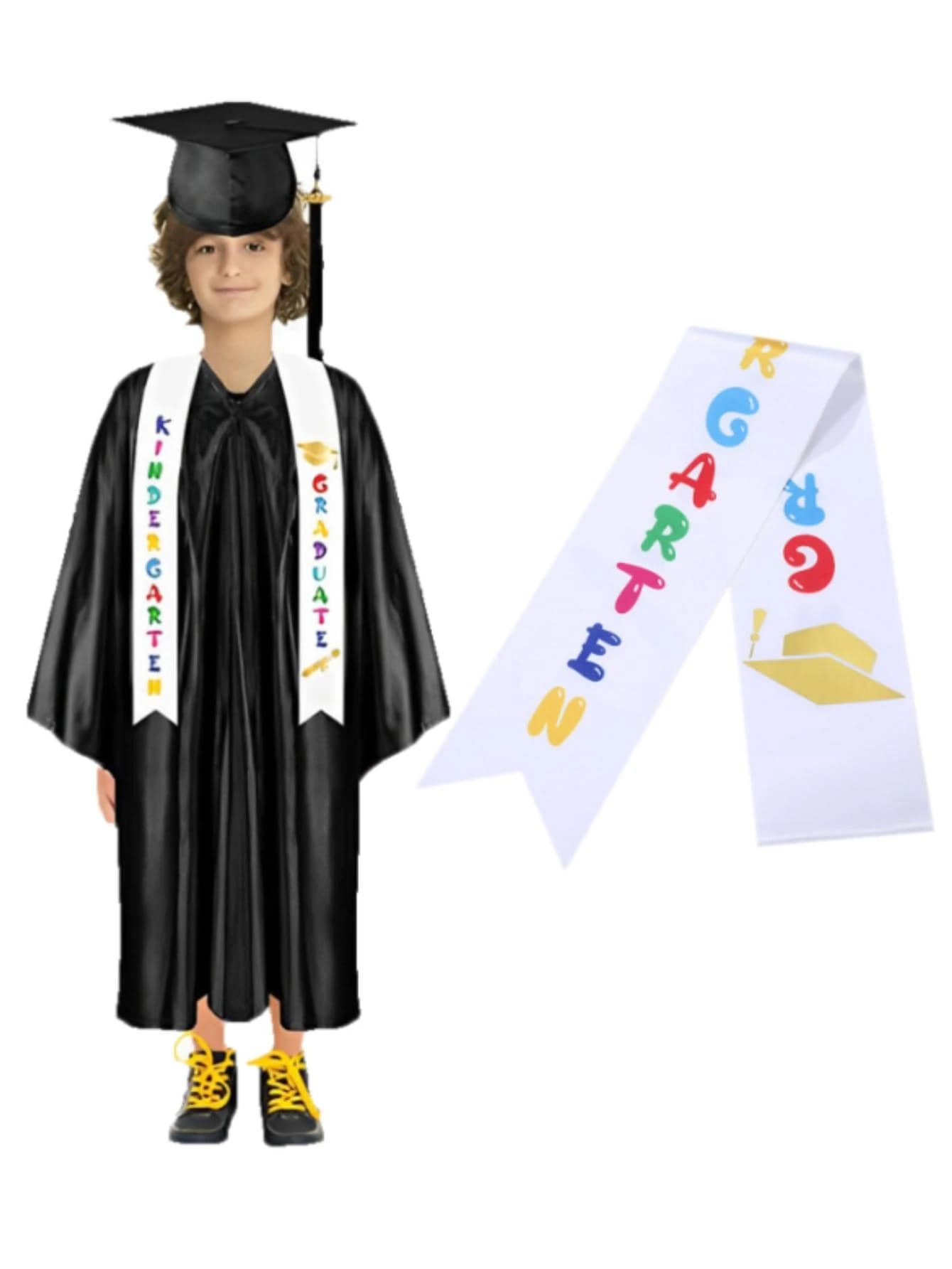 1pc Letter Graphic Kids Graduation Sash - Multicolor - View 1