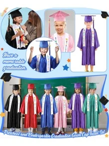 1pc Letter Graphic Kids Graduation Sash - Multicolor - View 4