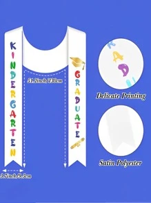 1pc Letter Graphic Kids Graduation Sash - Multicolor - View 3