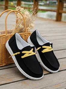 女性前綁帶一腳蹬帆布運動運動鞋 - 黑色 - 查看 2