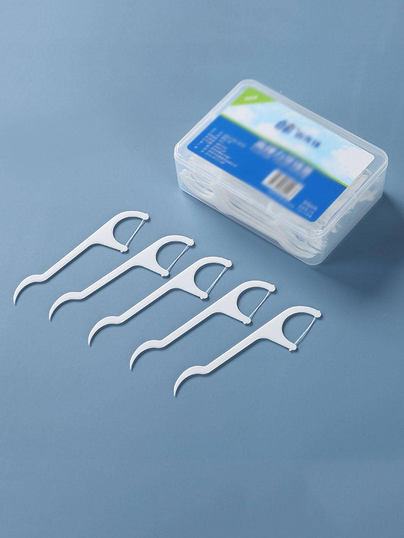 1box PS Toothpick Line Tooth Pick Stick, Modern Portable White Teeth Cleaning Tool For Home, Travel - White - View 1