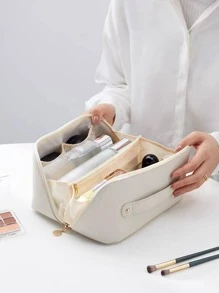 1pc Letter Graphic Toiletry Travel Bag - Màu be - Xem 2