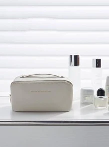 1pc Letter Graphic Toiletry Travel Bag - Màu be - Xem 5