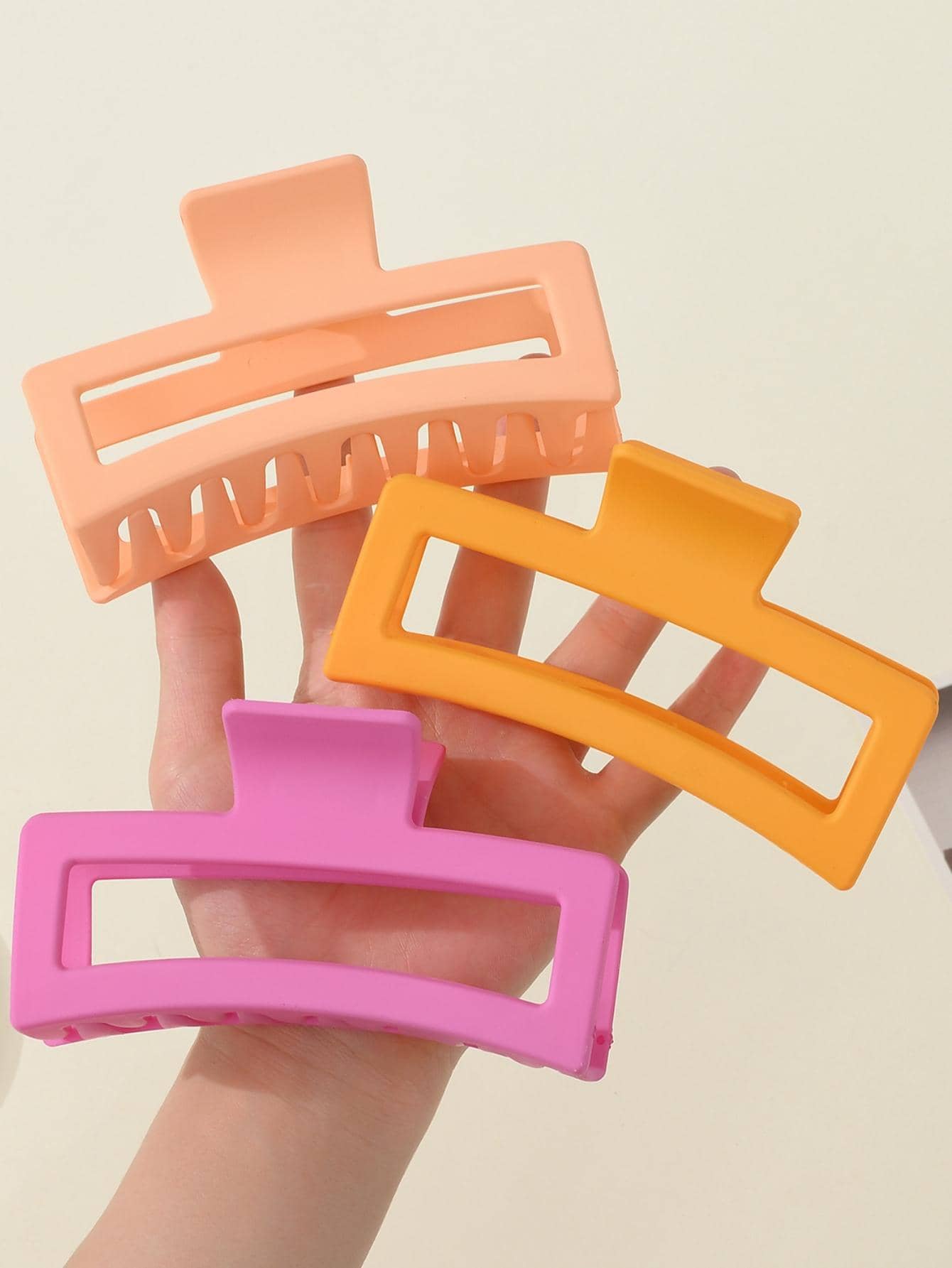 3 cái vuốt tóc thiết kế hình chữ nhật - Nhiều màu - Xem 1