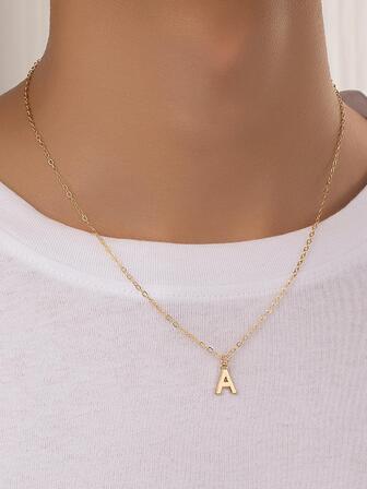 男士字母墜飾項鍊,適用於首飾類禮品和派對