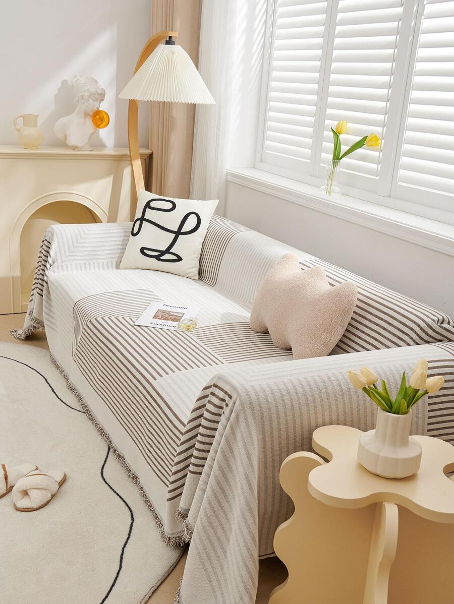 1 Miếng Tối thiểu Khăn Sofa Che phủ Vải , Chenille Đệm sofa , Tất cả các mùa phổ cập Tóc Chống Mèo cào Cái đệm - Cà phê nâu - Xem 1