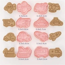 8pcs Car Shaped Cookie Stamp