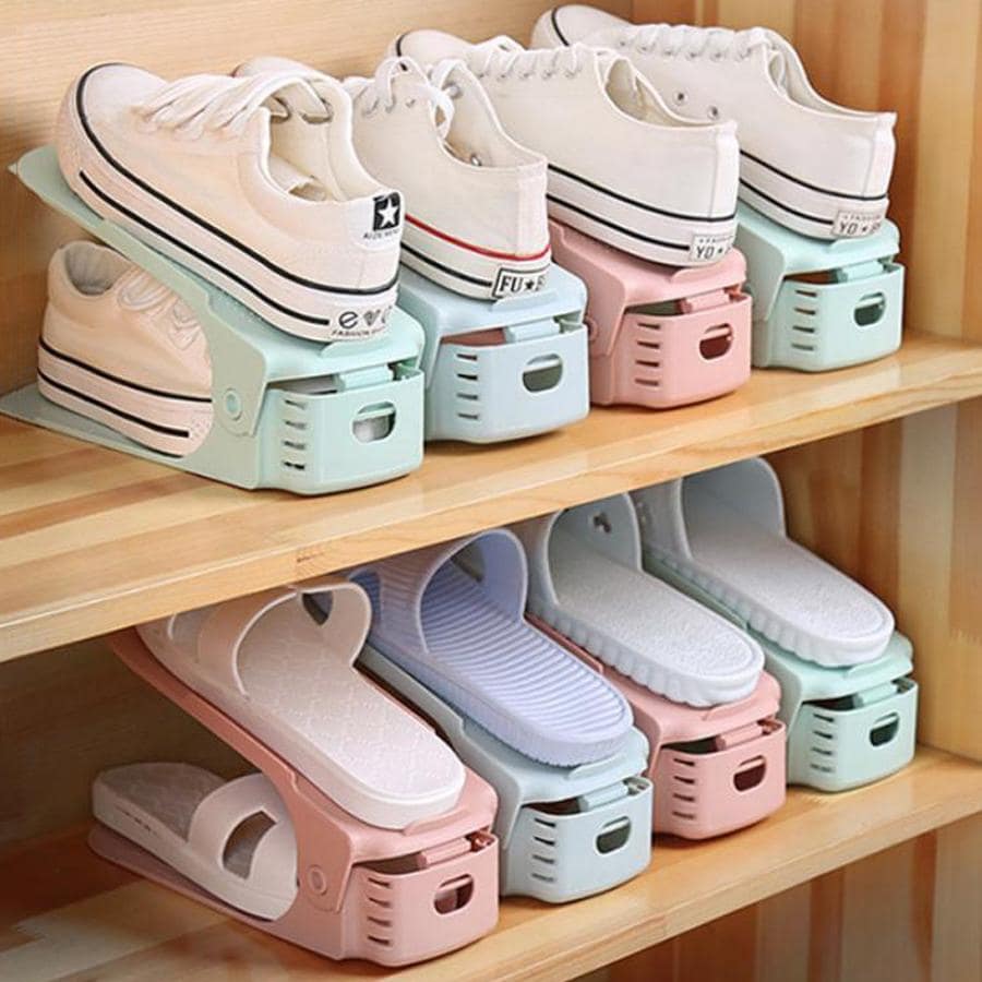 1pc Double Layer Shoes Storage Rack, Modern PP Shoe Shelf Organizer And Storage For Floor