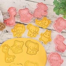 8pcs Cartoon Animal Shaped Cookie Stamp - Pink - View 2