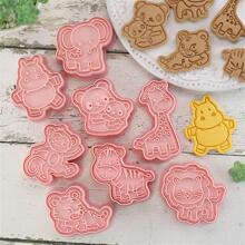 8pcs Cartoon Animal Shaped Cookie Stamp - Pink - View 5