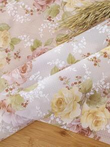 1入組花朵印花防水桌子現代PVC長方形桌布適用於家庭 - 彩色 - 查看 2